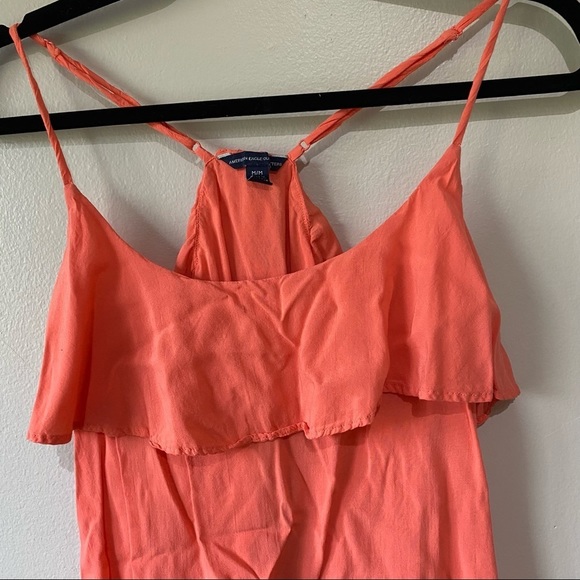 AEO Orange Ruffle tank top - Picture 5 of 8